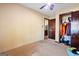 Empty bedroom with closet and doorway at 812 Bartow Ct, Riverdale, GA 30274