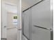 Bathroom featuring a glass door enclosed shower at 421 Hampton Rd, Fayetteville, GA 30215