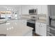 A bright kitchen featuring an island, stainless steel appliances and lots of white cabinets at 421 Hampton Rd, Fayetteville, GA 30215