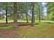 Backyard with mature trees at 215 Calgary Dr., Peachtree City, GA 30269