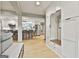The mud room features custom storage cabinets with bench near the kitchen and living room at 215 Calgary Dr., Peachtree City, GA 30269