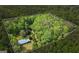 Beautiful property with dense trees and a well-defined boundary line, featuring a house with a blue roof at 725 & 761 School Road, Hampton, GA 30228