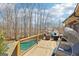 Expansive backyard deck featuring comfortable outdoor furniture and a refreshing pool, ideal for outdoor entertaining and relaxation at 108 Turnberry Trce, Sharpsburg, GA 30277