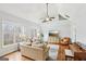 Bright living room with vaulted ceiling, comfortable seating, and hardwood floors at 108 Turnberry Trce, Sharpsburg, GA 30277