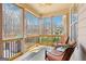 Comfortable screened-in patio with ceiling fan, outdoor seating and beautiful view at 108 Turnberry Trce, Sharpsburg, GA 30277