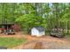 Outbuildings for equipment and storage in the backyard at 7616 Nicholson Rd, Cumming, GA 30028