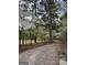 Gravel driveway leading through a wooded area, highlighted by beautiful blooming trees at 171 Wynn Dr, Hampton, GA 30228