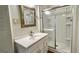 Bathroom featuring a single vanity and glass enclosed shower at 1655 Tryon Ne Rd, Brookhaven, GA 30319