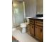 Bathroom with a shower, toilet, and a vanity at 8315 Ridge Rd, Fairburn, GA 30213