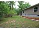 Spacious backyard featuring a well-maintained lawn and mature trees, perfect for outdoor activities at 208 Holliday Way, Carrollton, GA 30116