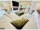 Comfortable living room featuring modern decor, a fireplace, a flat screen TV, and an open-concept design at 3550 N Bogan Rd, Buford, GA 30519