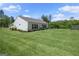 View of the back of house with backyard grass lawn at 2124 Gaddis Rd, Canton, GA 30115