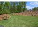 Large backyard with grass lawn and wooded area at 2124 Gaddis Rd, Canton, GA 30115