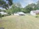 View of a large backyard with a house and mature trees surrounding the property at 1236 Stone Mountain Lithonia Rd, Lithonia, GA 30058