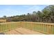 New wooden back deck overlooks the green space with a treeline beyond at 588 Whitman Ln # 23, Stockbridge, GA 30281