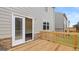 New deck area off of a new construction home; the sliding glass doors lead inside at 588 Whitman Ln # 23, Stockbridge, GA 30281