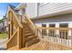 Close-up of the wooden deck, accessible by stairs, showcasing its construction at 4811 Nevilly Way, Marietta, GA 30066