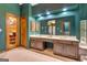 Bathroom featuring double sinks and a sauna room at 120 Hermitage Pl, Peachtree City, GA 30269