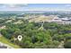An aerial view shows the property is nestled among lush trees near city conveniences at 3979 Doral Cir, Atlanta, GA 30360