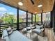 Inviting screened-in porch with comfortable seating and a view of the surrounding neighborhood at 300 Mado Ln # 329, Chattahoochee Hills, GA 30268