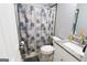 Bathroom features a walk-in shower and a toilet with stylish vanity at 416 Line Creek Cir, Sharpsburg, GA 30277