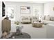 Cozy living room featuring a neutral color palette, two armchairs, white couch, and a stylish coffee table at 799 Grande Bishop Dr, Fairburn, GA 30213