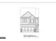 Detailed architectural drawing of a two-story home featuring a prominent gable and a two-car garage at 334 Sound Cir, Stockbridge, GA 30281