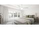 Bright main bedroom with large windows, ceiling fan, and comfortable bedding at 2278 Santa Fe St, Morrow, GA 30260