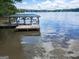 Beautiful boathouse on a calm lake with clear skies, featuring boat lifts and sunbathing chairs at 2000 Campbell Rd, Covington, GA 30014