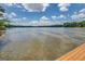 Expansive lake view from the shore, showcasing the tranquil water and beautiful tree-lined horizon at 2000 Campbell Rd, Covington, GA 30014