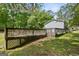 Backyard view of a large deck and fenced-in yard at 3580 Dorris Cir, Douglasville, GA 30135