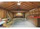 Interior of outbuilding featuring a wood ceiling and walls and built-in countertops at 40 Kelsey Way, Palmetto, GA 30268