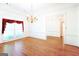 Elegant dining room boasting hardwood floors and a view to another room at 260 Emerald Lake Dr, Fayetteville, GA 30215