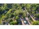 Aerial view highlighting the property's location amidst mature trees and a tranquil residential area at 2228 Emory Sw St, Covington, GA 30014