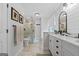 Bright bathroom with a glass shower and soaking tub at 614 Highway 85 Conn, Brooks, GA 30205