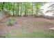 Lush backyard view of home featuring a tree line with a wooden fence at 3313 Bethesda Ter, Acworth, GA 30101