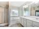 Bathroom showcasing a soaking tub, a shower and a double vanity at 3313 Bethesda Ter, Acworth, GA 30101