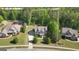 Aerial view of +/-1.29 acre home with lush backyard; ideal for outdoor living and privacy at 335 Discovery Lake Dr, Fayetteville, GA 30215