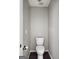 Small half bath with white toilet and dark wood-look flooring at 247 Water Oak Ln, Jonesboro, GA 30238