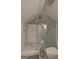 Modern walk-in shower with white subway tile and glass enclosure at 3464 Wren Rd, Decatur, GA 30032