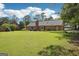 Expansive backyard view featuring a brick home and lush green space with mature trees in background at 109 Old Virginia Cir, Jonesboro, GA 30236