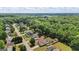 Lush neighborhood aerial view showcases home with backyard pool and surrounding mature trees at 227 River Trace Ct, Mcdonough, GA 30253
