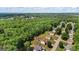 A panoramic aerial view showcases a neighborhood with tree lined streets and lush green lawns at 227 River Trace Ct, Mcdonough, GA 30253
