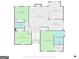 Floor plan featuring kitchen, dining room, living room, three bedrooms and two baths at 227 River Trace Ct, Mcdonough, GA 30253