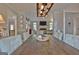 This dining room features a lovely table with seating for six and an elegant light fixture at 175 Thomas Overby Dr, Sharpsburg, GA 30277