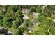 Overhead shot showcasing residential properties surrounded by green trees and vegetation at 3456 Village Glen Ct, Snellville, GA 30039