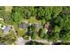 Aerial view of neighborhood homes surrounded by lush green trees on a sunny day at 3456 Village Glen Ct, Snellville, GA 30039