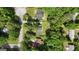 Aerial view of houses nestled among trees with green foliage at 3456 Village Glen Ct, Snellville, GA 30039