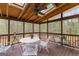 Inviting sunroom with skylights, ceiling fan and white table and chair seating area at 195 Blackberry Run, Fayetteville, GA 30214