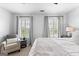 Bright bedroom with two windows, shutters, and a cozy chair at 215 Sheridan Ln, Peachtree City, GA 30269
